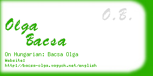 olga bacsa business card